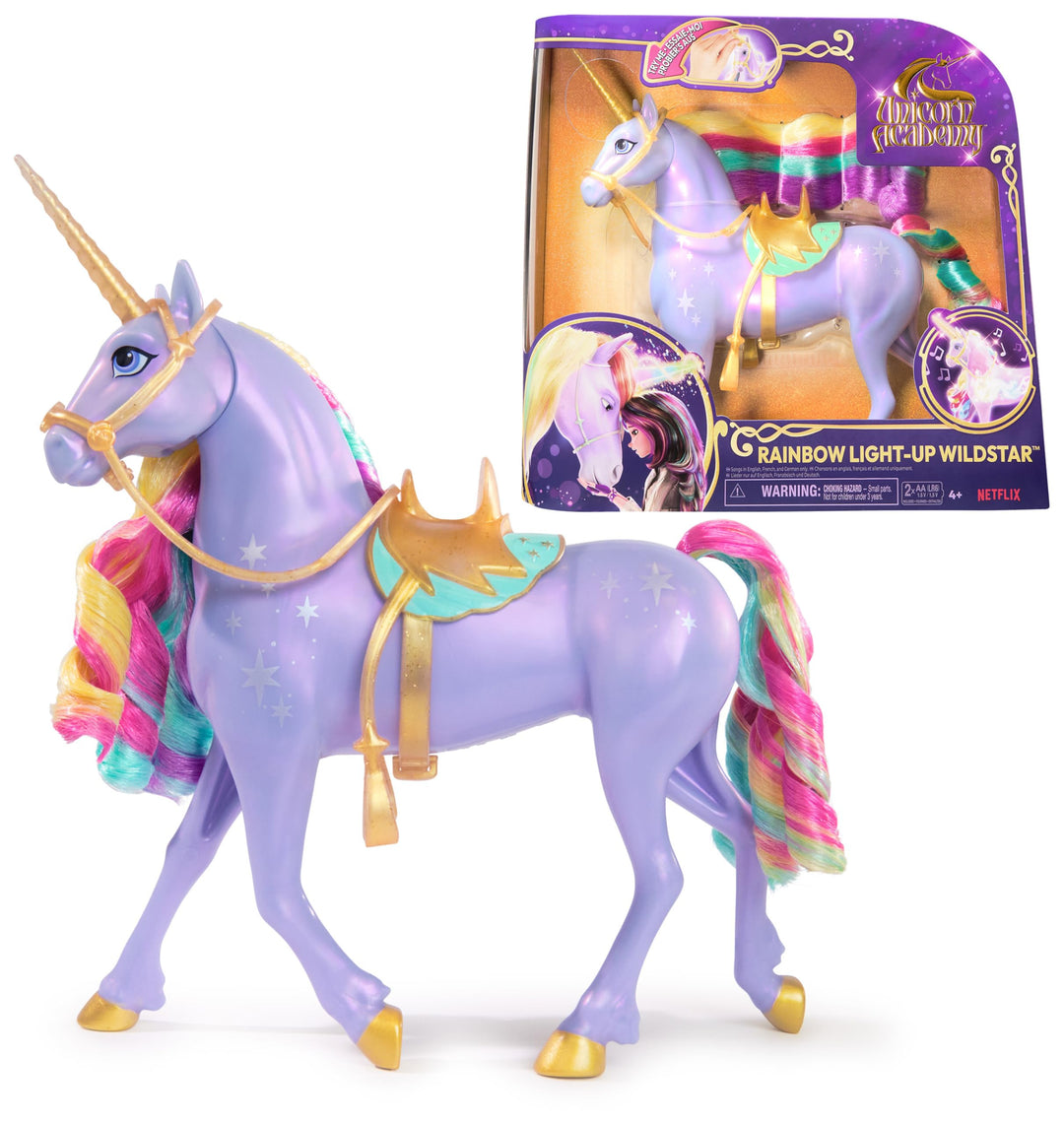 Unicorn Academy Licht-Magie Wildstar - mit Lichteffekten und Musik, ca. 28 cm grosses Einhorn zur be