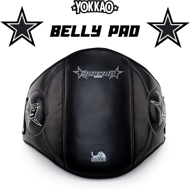 Yokkao Belly PAD Premium Cowhide Leather Institution Black, Institution Black