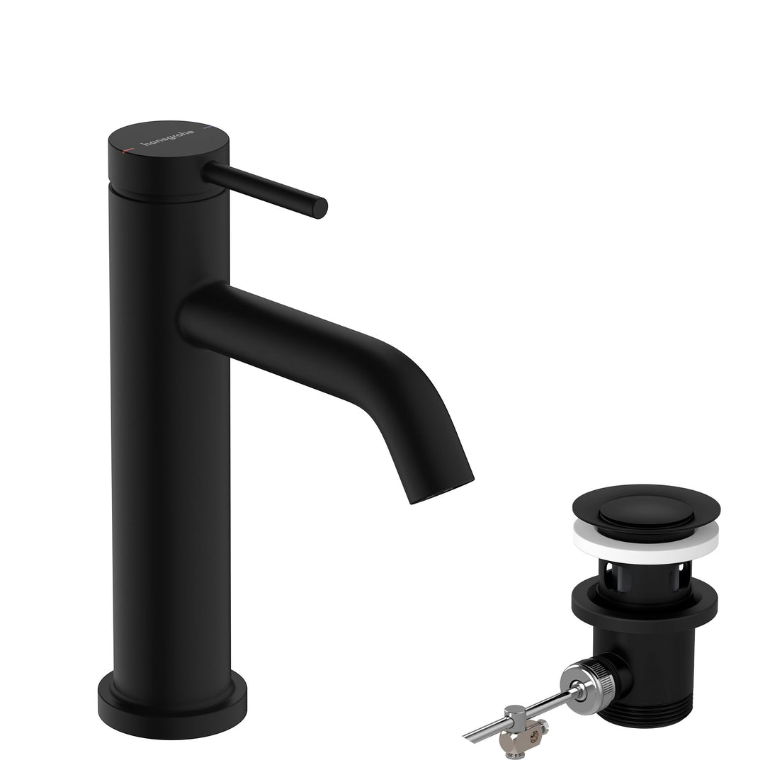 hansgrohe Tecturis S - Waschtischarmatur mit Zugstange, Wasserhahn Bad mit Auslauf Höhe 110mm, Misch