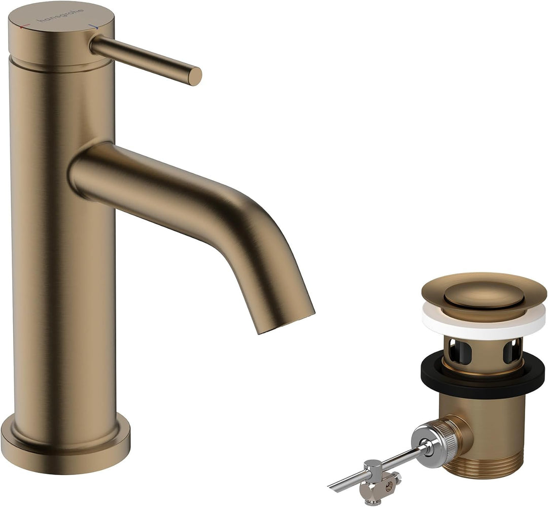 hansgrohe Tecturis S - Waschtischarmatur mit Zugstange, energiesparend (CoolStart), Wasserhahn Bad m