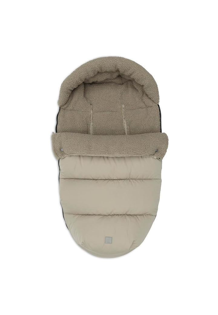 Jollein Fusssack Olive Green - Für Buggy und Kinderwagen - Für 3-Punkt- und 5-Punkt-Gurt - Mit Teddy