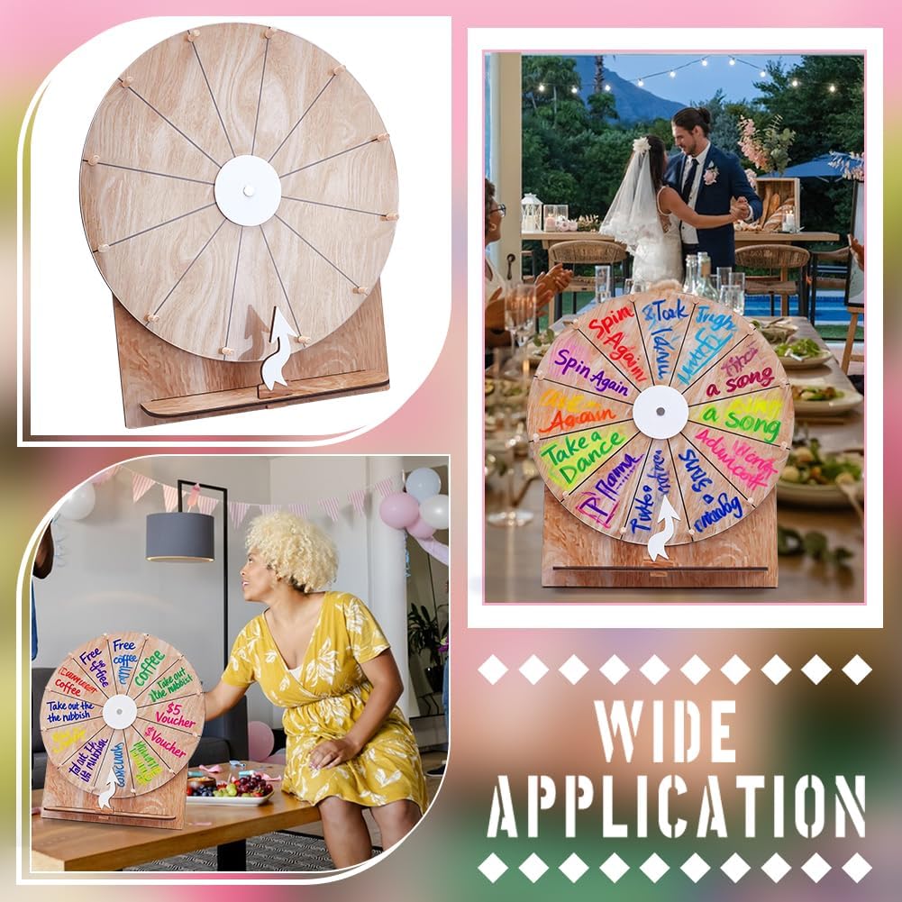 UNICRAFTALE Spinner Gewinnspiel Roulette Drehscheibe Aus Holz Aus Peru Beschreibbare Und Abwischbare