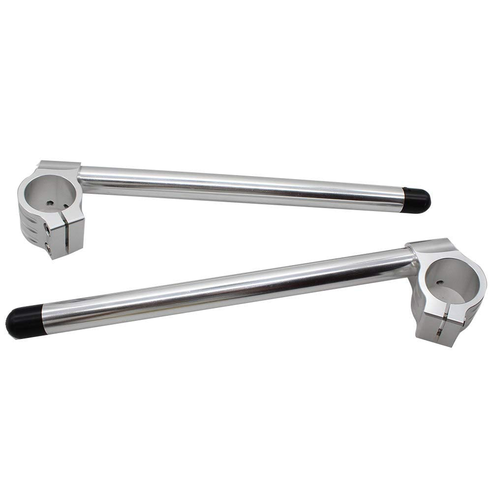 Motorrad Halber-Lenker HalberLenker aus Aluminium Stummellenker CNC Lenkerstummel 50 mm (grau), Grau
