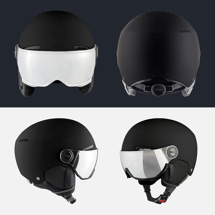 ALPINA ARBER VISOR Q-LITE - Hochwertiger & Leichter Skihelm Mit Kontrastverstärkendem Visier Für Erw