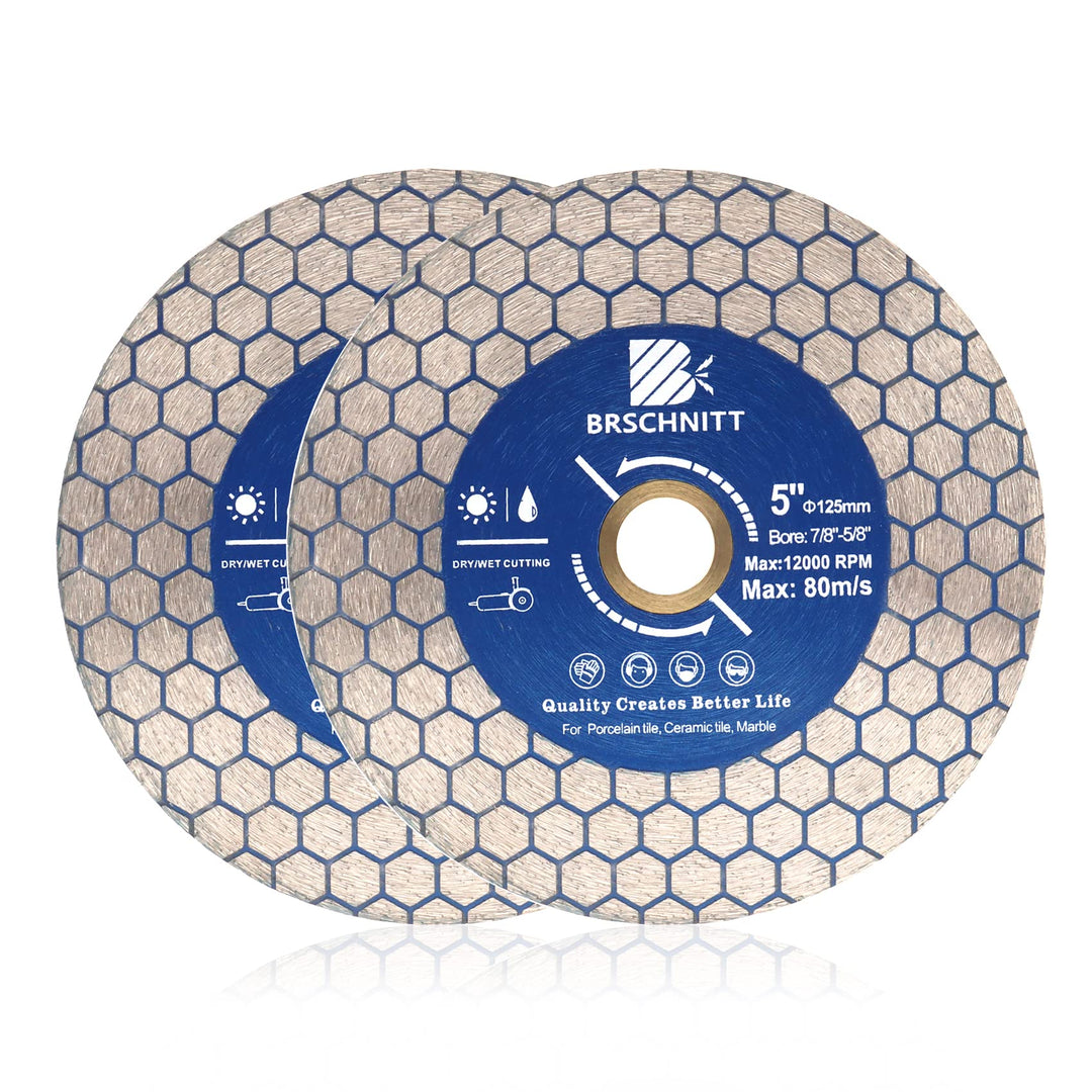 Diamant Trennscheibe 125mm - BRSCHNITT Doppelseitig zum Schneiden und Schleifen Granit Marmor Fliese