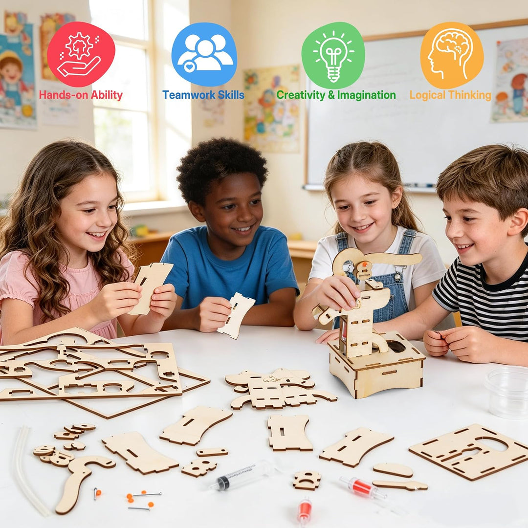 6-in-1 Holz STEM Experimente für Kinder ab 8 9 10 11 12 13 14, Holz DIY Auto Flugzeuge Bausatz Exper