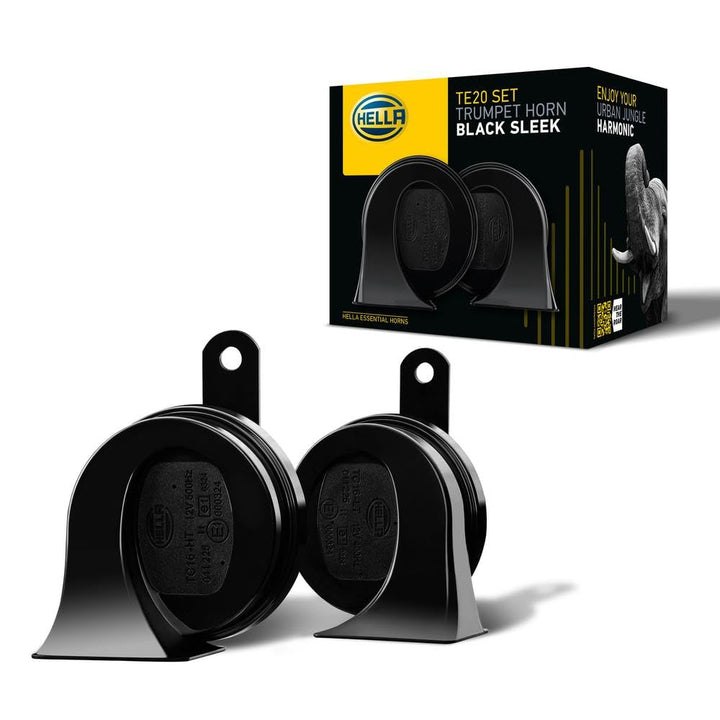 HELLA 011225831 BX Trompetenhorn-Set (universelle Passform), 12 V, Schwarz Schwarz Universal – 12 V