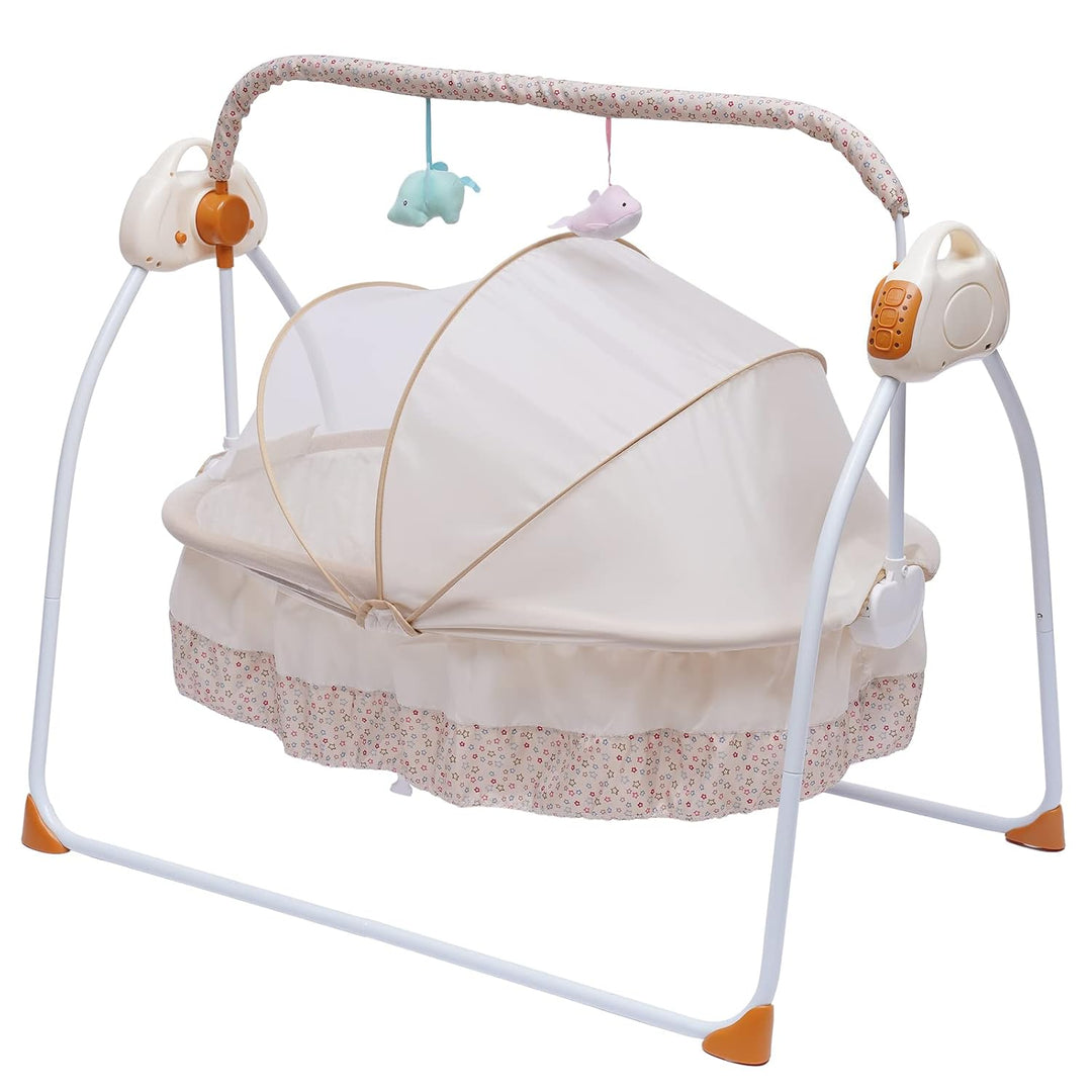 Mehrfunktions-Babywiege mit Musik, Bluetooth und 5 Schaukelgeschwindigkeiten - Tragbare Wiege für Ba