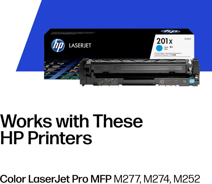 HP 201X (CF401X) Blau Original Toner mit hoher Reichweite für HP Color Laserjet Pro M252, M274n, M27