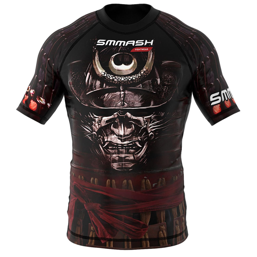 SMMASH Funktionsshirt Herren Rashguard Kurzarm Sportshirt MMA Thaibox Muay Thai Kickboxen Atmungsakt