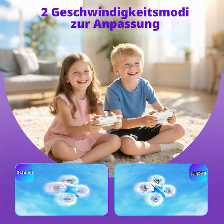 RC Drohne für Kinder und Anfänger, Mini Quadcopter mit LED-Lichtern und 3D-Flips, einfach zu fliegen