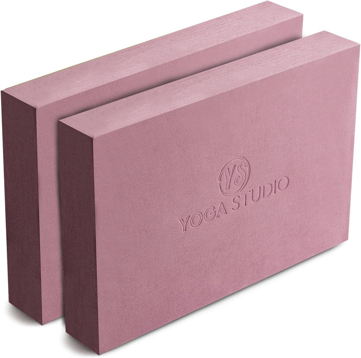 Yoga Studio Yoga-Block, 30 cm x 20 cm x 5 cm, rutschfester EVA-Block, Doppelpack, leichtes Übungszub
