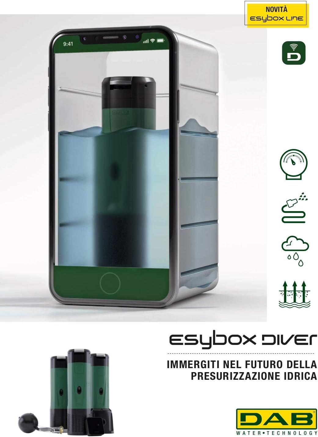 DAB ESYBOX DIVER Einphasige Mehrstufige elektronische Tauchpumpe 7 Zoll mit integriertem Wechselrich