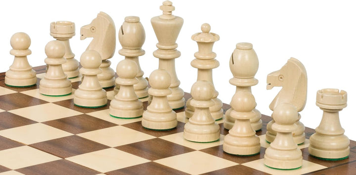 Sunrise Chess Turnierschachspiel Nr. 7 (50x50 cm) Intarsiert – Erstklassiges Schachset mit handgefer