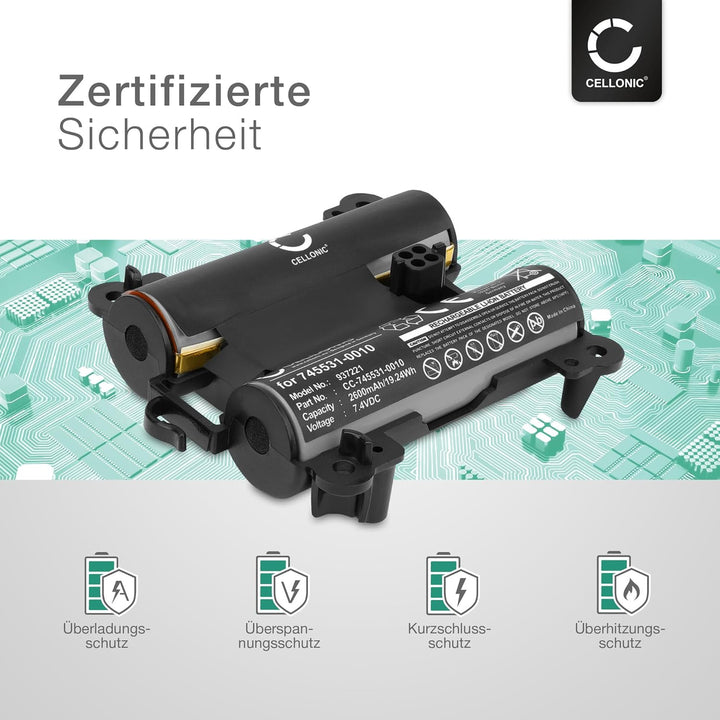 CELLONIC, Lautsprecherakku kompatibel mit Bose SoundLink Revolve Plus, 071478 (2600mAh, 7.4V) Ersatz