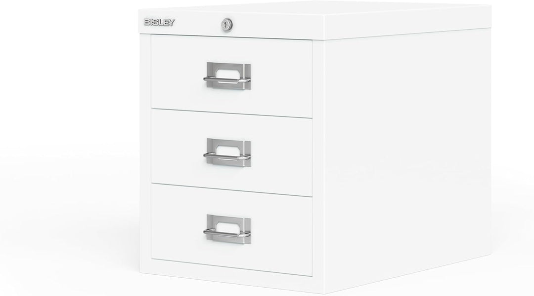 BISLEY MultiDrawer, LA123, DIN A4, 3 Schubladen, 696 verkehrsweiss, Metall, Verkehrsweiss
