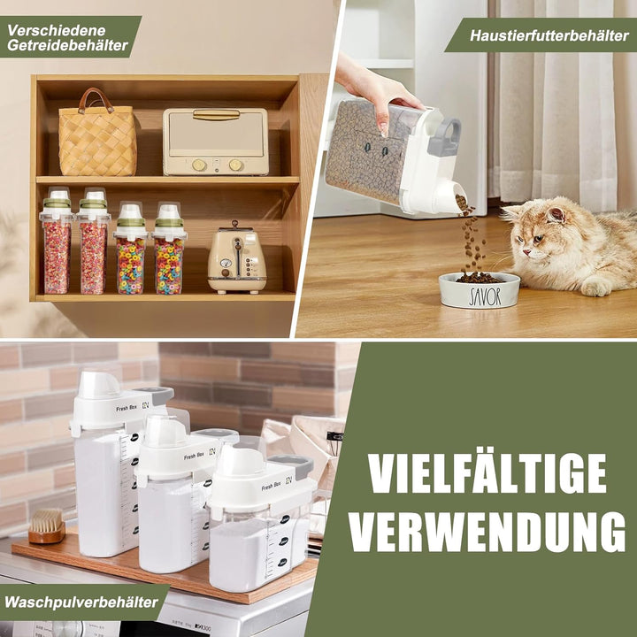Vorratsdose 1.8L Luftdicht Müslidose, Schüttdose Aufbewahrungsbox mit Messbecher für Lebensmittel wi