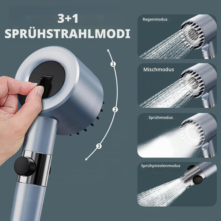 Duschkopf mit Schlauch,Duschbrause mit Filter,Handbrause mit Stoppfunktion,Hochdruck Handbrause mit