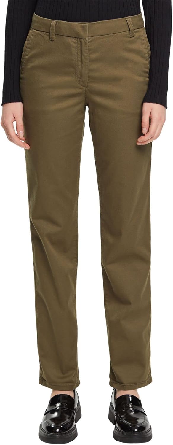 ESPRIT Damen Hose 36W / 28L 355/Dark Khaki, 36W / 28L 355/Dark Khaki