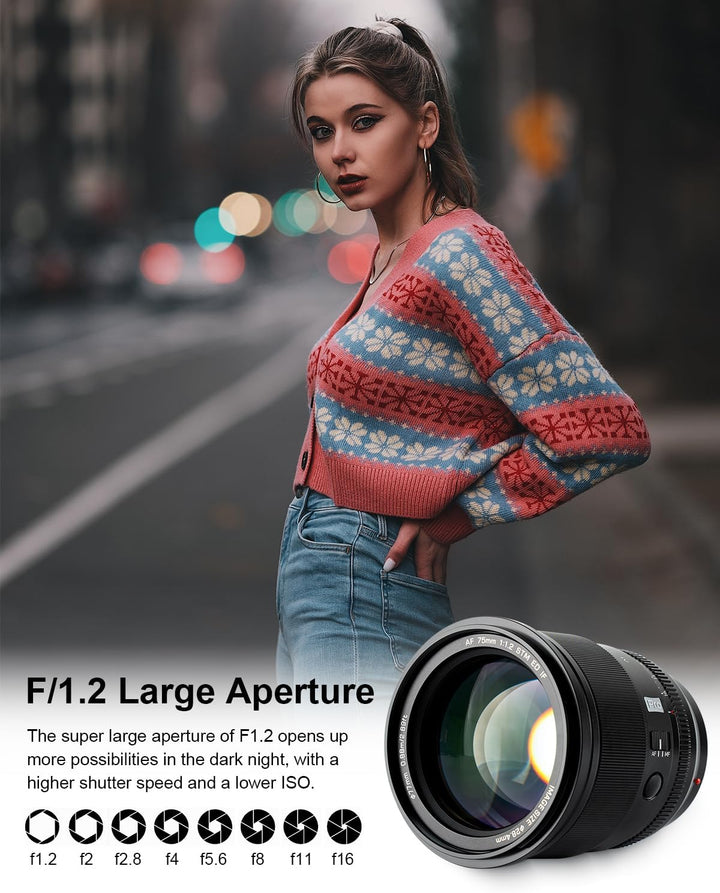VILTROX 75mm f/1.2 F1.2 PRO Autofokus Objektiv für Sony E-Mount Ultra Weitwinkel APS-C Prime Objekti