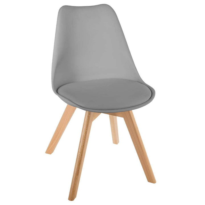 Stuhl Baya grau - Beine aus Buche - Grau - Atmosphera créateur d'intérieur cm Grau, cm Grau