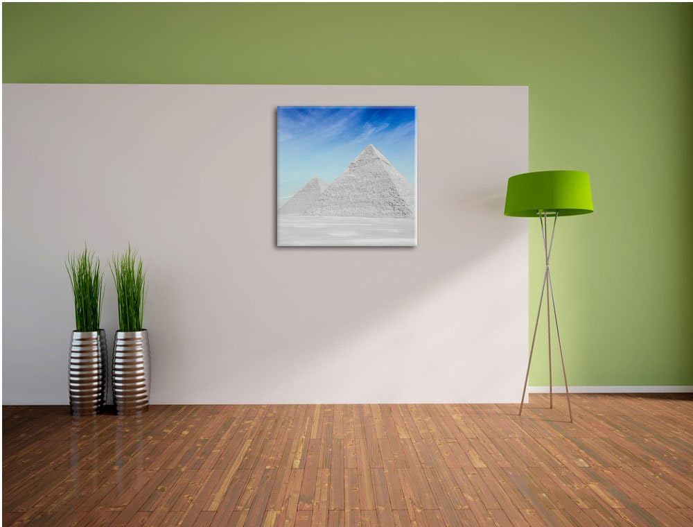 Pixxprint Pyramiden von Gizeh als Leinwandbild | Grösse: 70x70 cm | Wandbild| Kunstdruck | fertig be