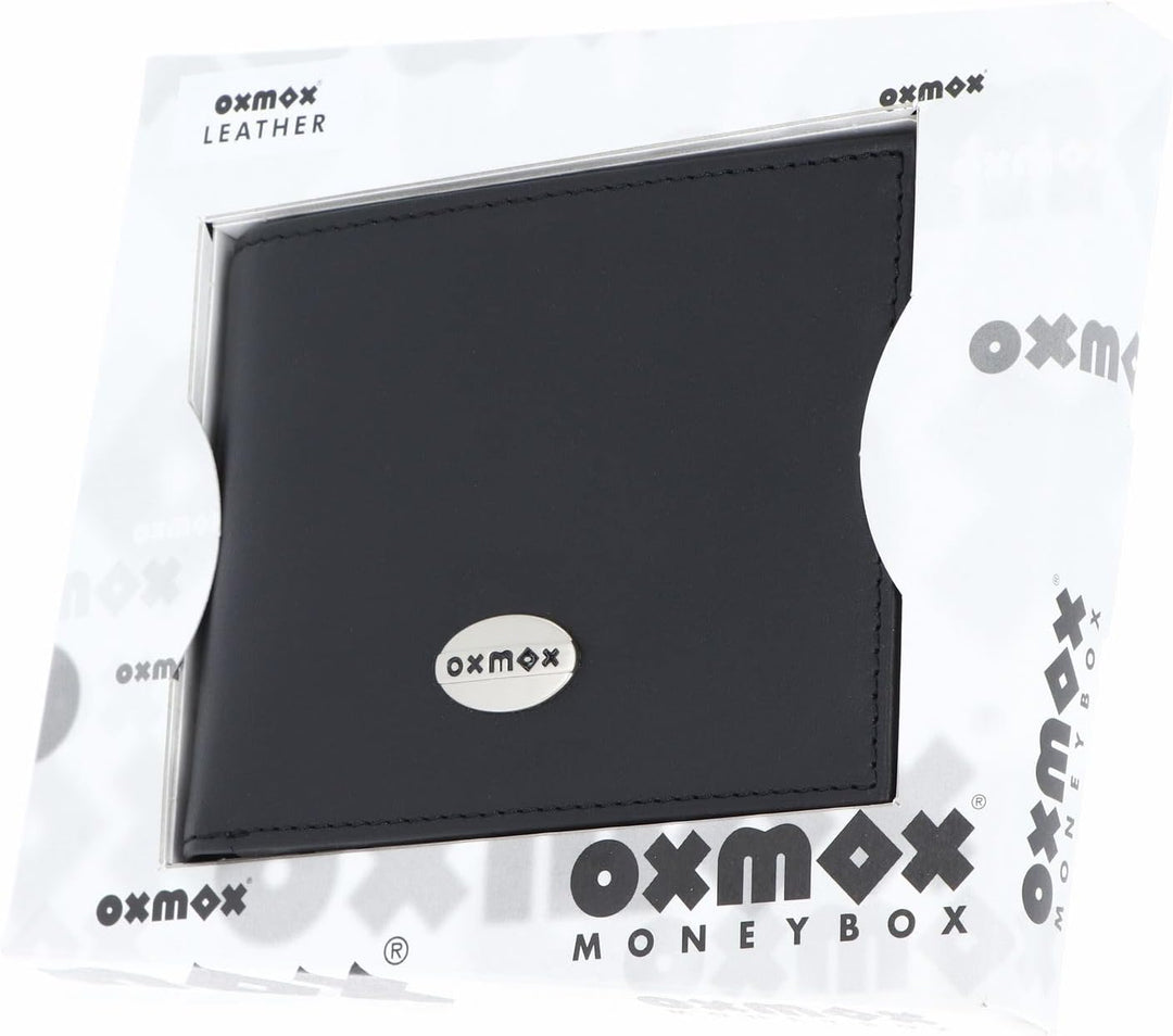 Oxmox Leather Querscheinbörse 12 cm black Schwarz, Schwarz