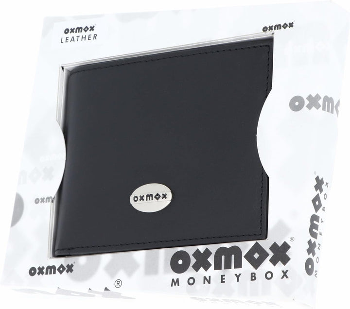 Oxmox Leather Querscheinbörse 12 cm black Schwarz, Schwarz