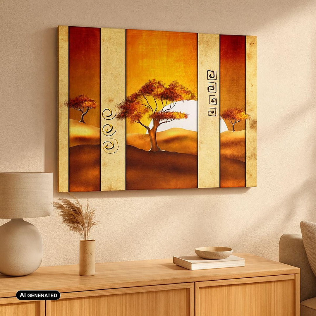 Bilder auf Leinwand Modern baum savanne wüste Leinwandbild 70x50cm Wandbilder Dekoration Wohnzimmer
