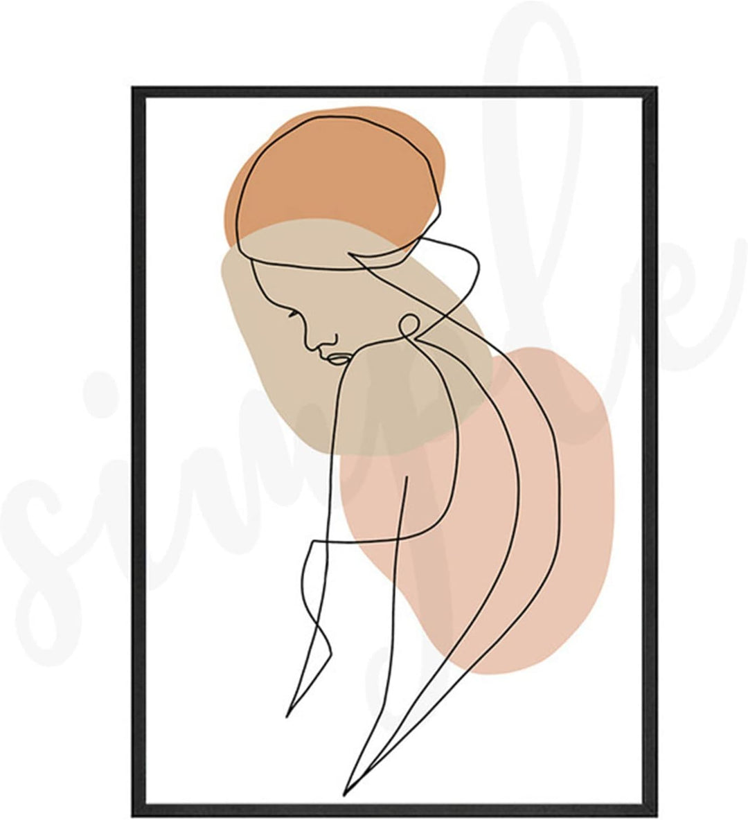 TROYSINC 3er Poster Set, Premium Abstrakte Leinwandbilder, Kunst Line Beige Wandbilder, Aesthetic Bi