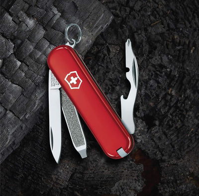 Victorinox Rally, Schweizer Taschenmesser Mini für Schlüsselanhänger, Swiss Army Knife, 9 Funktionen