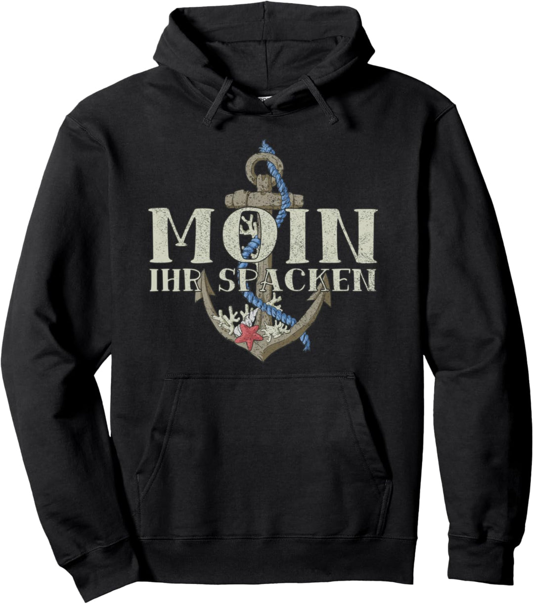 Humor auf Norddeutsch - MOIN IHR SPACKEN mit Anker - Vintage Pullover Hoodie