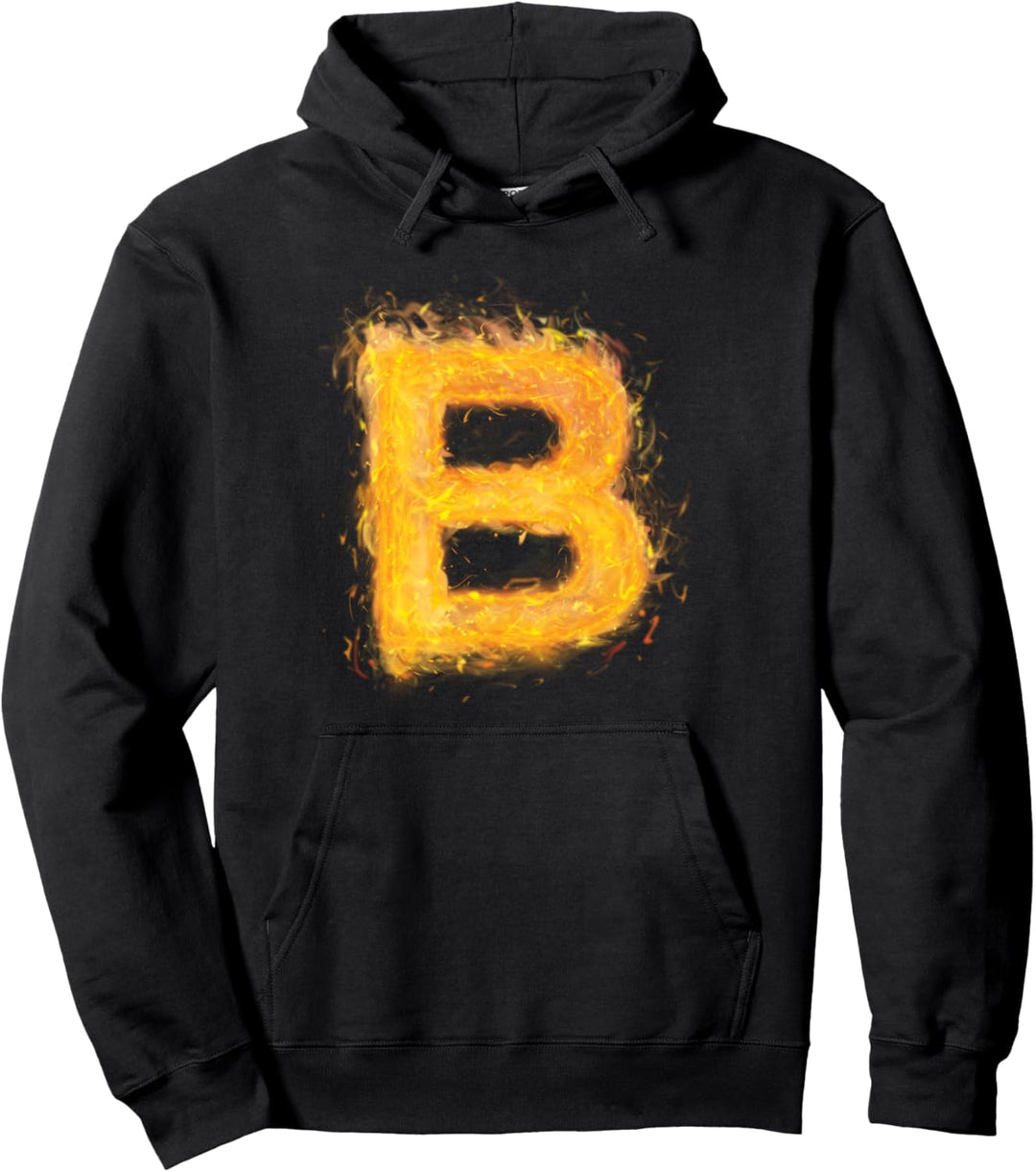 Buchstabe B Alphabet Vorname Konsonant Feuer Flamme Geschenk Pullover Hoodie