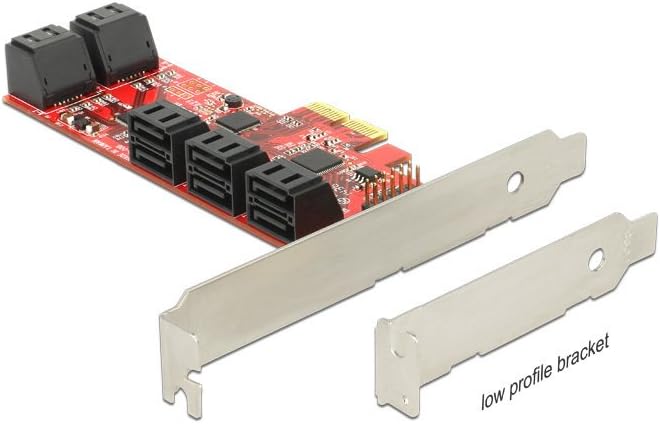 DeLock PCI Express Karte, 10x SATA 6 Gb/s intern, Low Profile Form Faktor