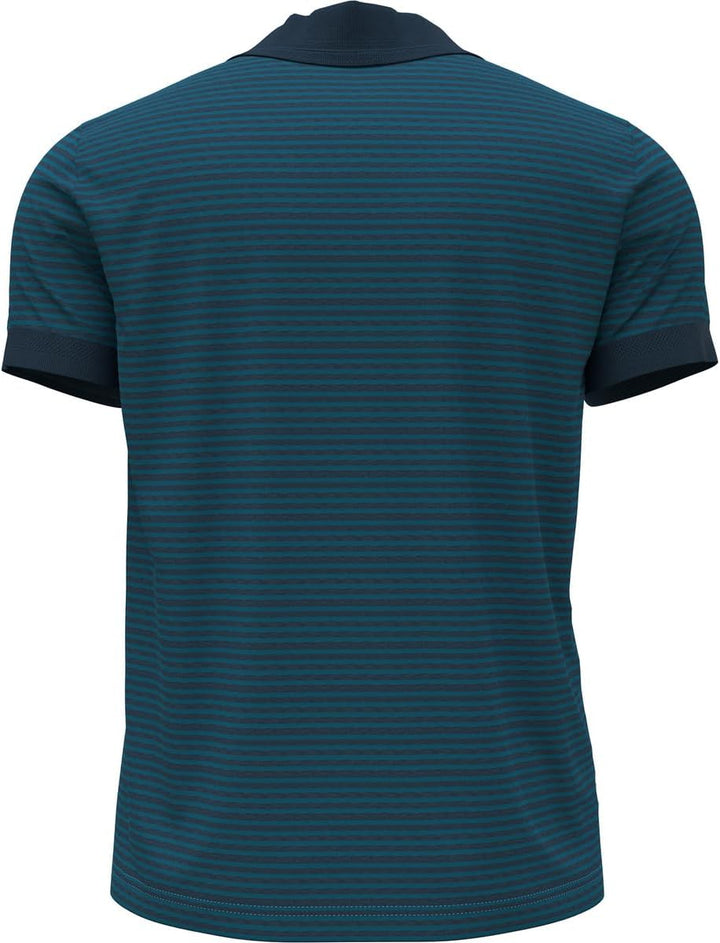 Odlo Herren Nikko_550312 Kurzarm Polo Shirt M Saxony Blue - Blue Wing Teal Stripes, M Saxony Blue -