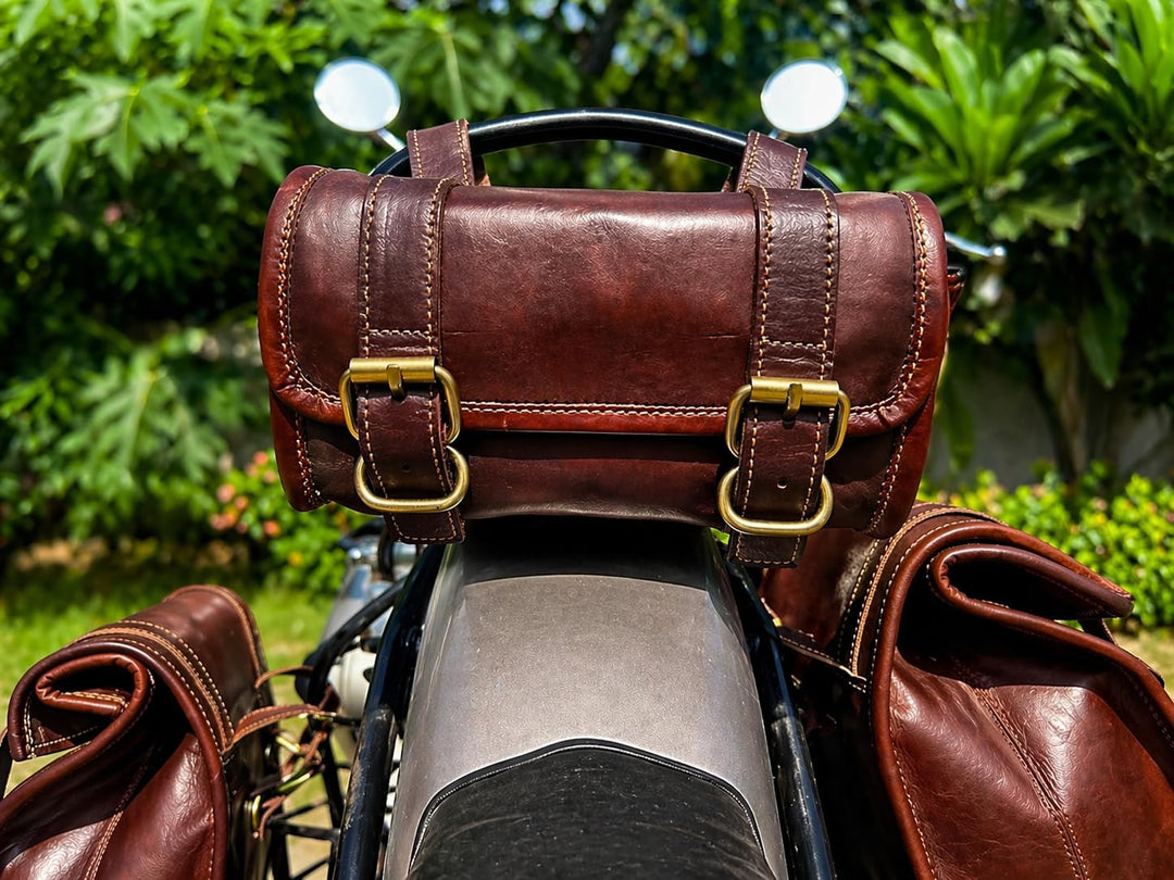 american blue 3X Motorcycle Tail Bag Set of Three Saddle Panniers Bag Motorcycle Bags for Rear Rack