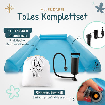 Cozy&Kin® Aufblasbarer Rausfallschutz Bett Kinder, 3-Seiten-Schutz | Bettgitter, Bettschutzgitter fü