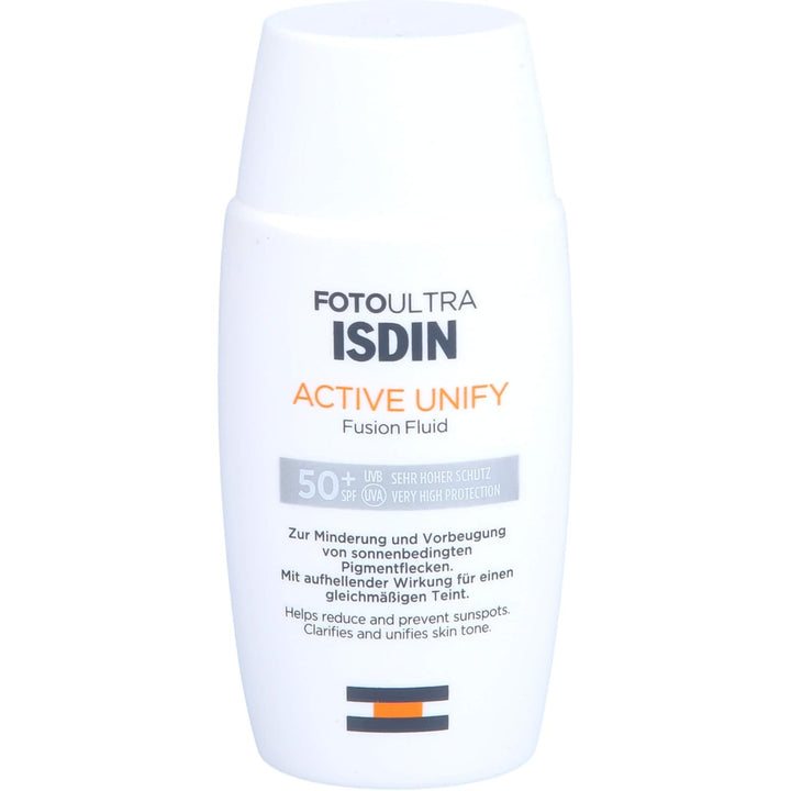 ISDIN FotoUltra Active Unify LSF 50+, Hellt auf und vereinheitlicht den Hautton, Sonnencreme mit dre