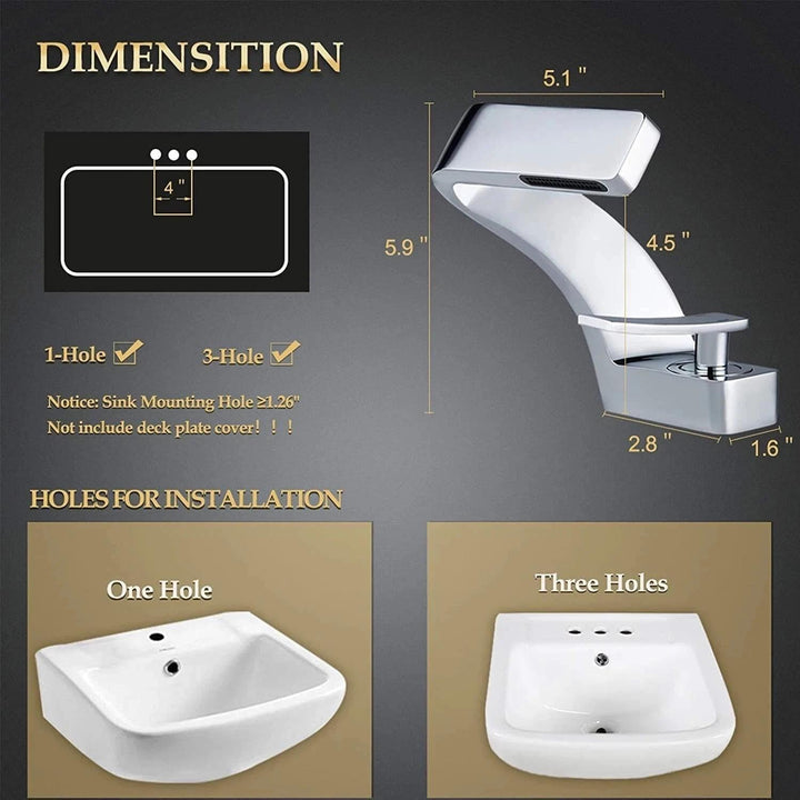 Waschtischarmatur, Wasserfallarmatur, Einhebelmischer Silber Messing, 360° schwenkbar – Armatur Bade