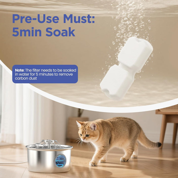 IHOUONE Katzen Trinkbrunnen Filter: 12 Filters Katzenbrunnen - 6 Kohlefilters Katzenbrunnen für Katz