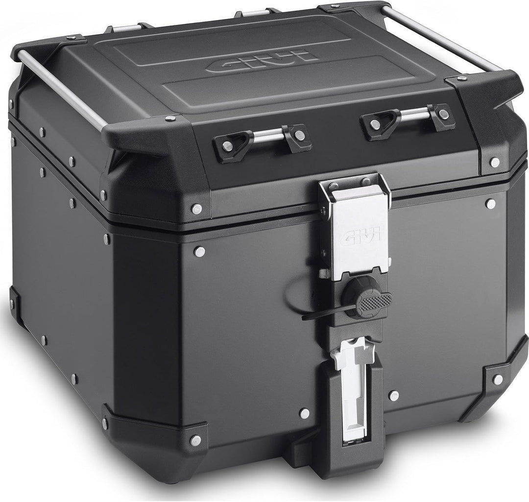 Alu Topcase schwarz Trekker Outback Monokey Schwarz/Silber, Schwarz/Silber
