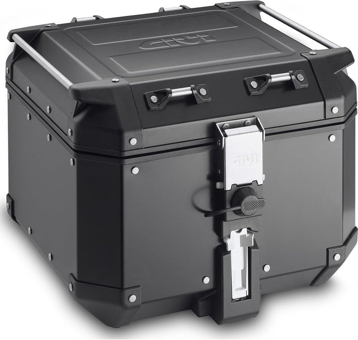 Alu Topcase schwarz Trekker Outback Monokey Schwarz/Silber, Schwarz/Silber