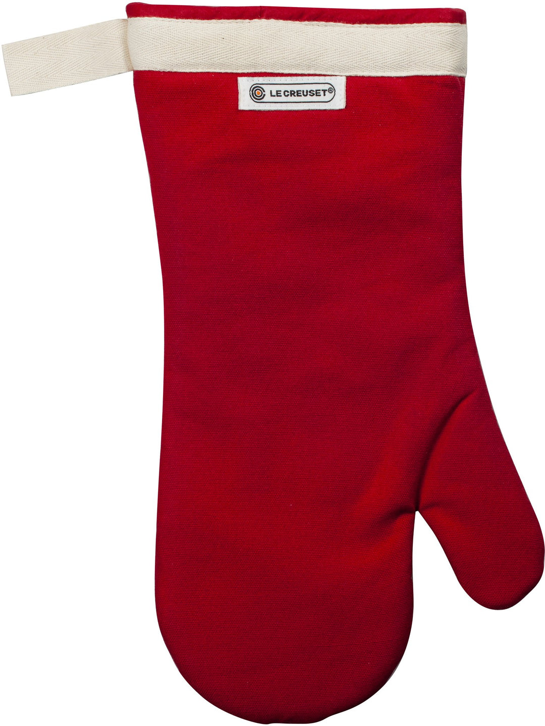 Le Creuset Ofenhandschuh mit extra langem Ärmel, Einheitsgrösse, Kirschrot, Baumwoll-Canvas, 9500230