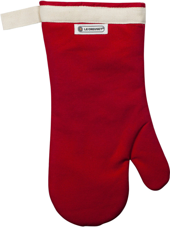 Le Creuset Ofenhandschuh mit extra langem Ärmel, Einheitsgrösse, Kirschrot, Baumwoll-Canvas, 9500230