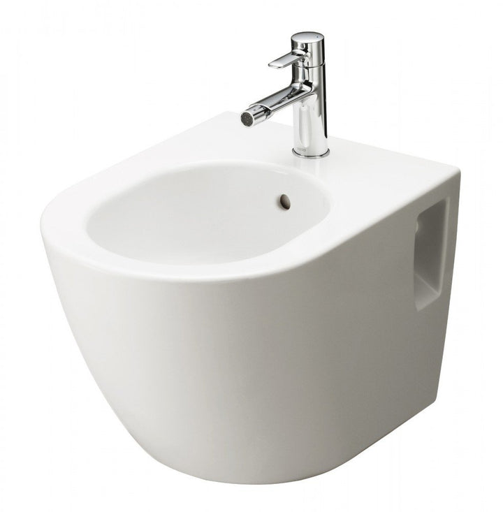 NC Bidet BW762Y wandhängend mit Hahnloch und Überlauf Keramikoberfläche CeFiONtect