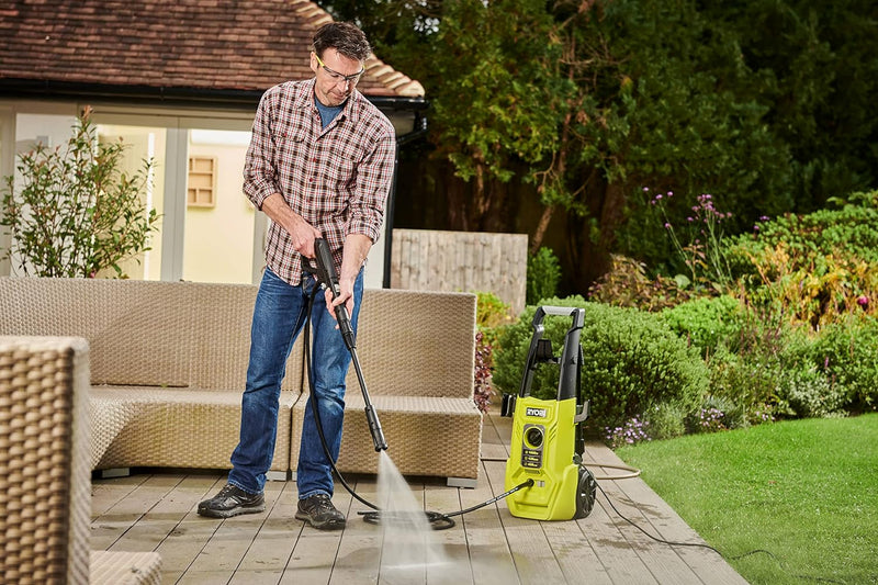 RYOBI 1600 W Elektro-Hochdruckreiniger RY130PWA (130 bar Druck, 420 l/h Födermenge, 40 Wassertempera