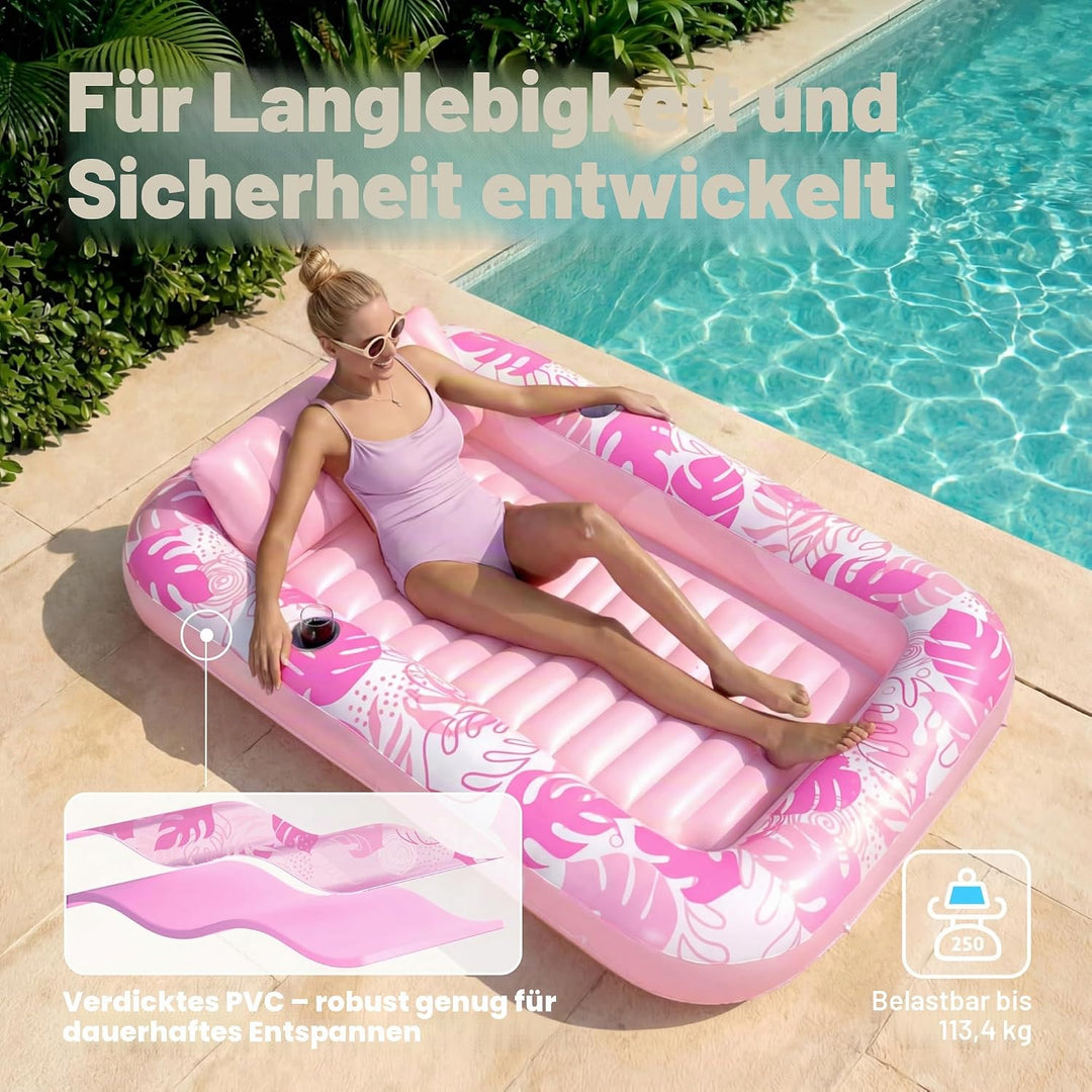SLOOSH Aufblasbare Tanning Pool, 70" x 46"/ 85" x 57" Grosse aufblasbarer Luftmatratze für Erwachsen