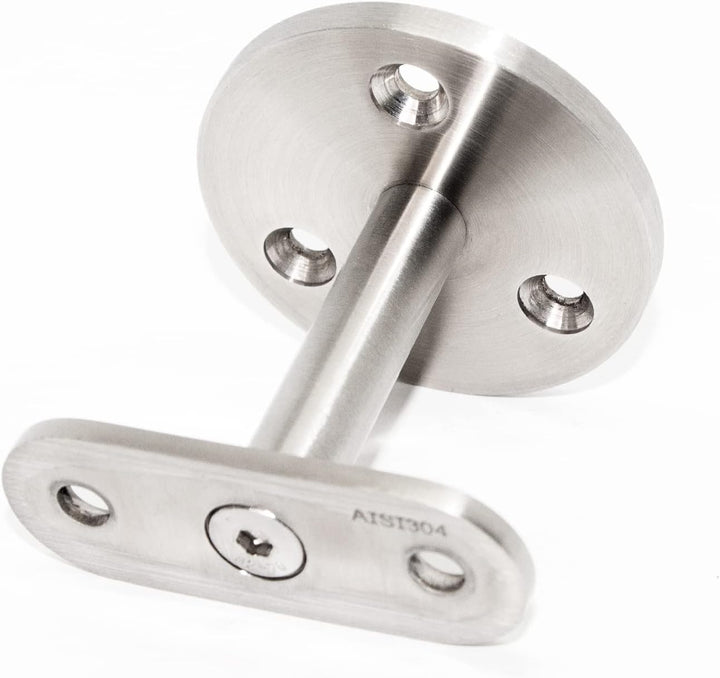 PRIOstahl Handlaufhalter Handlaufträger Wandhalter Handlaufstütze - 4 x Handlauf Flach an die Wand z