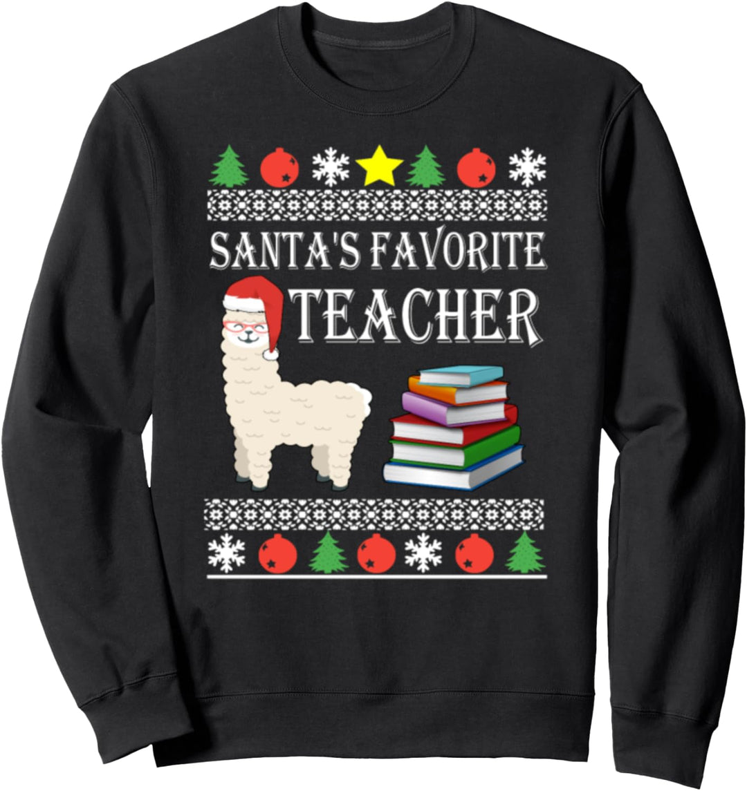 Santas Lieblings Lehrer Lama X Mas Ugly Sweater Sweatshirt