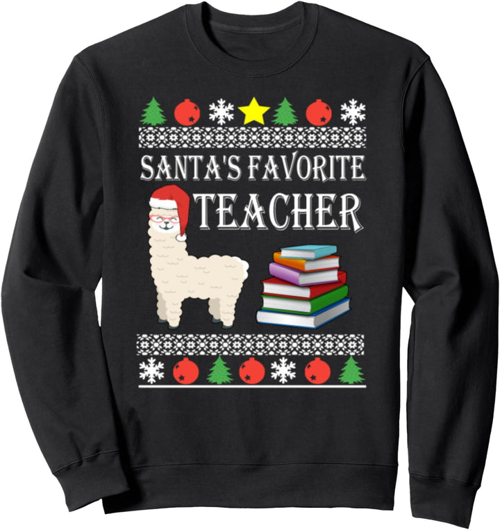 Santas Lieblings Lehrer Lama X Mas Ugly Sweater Sweatshirt